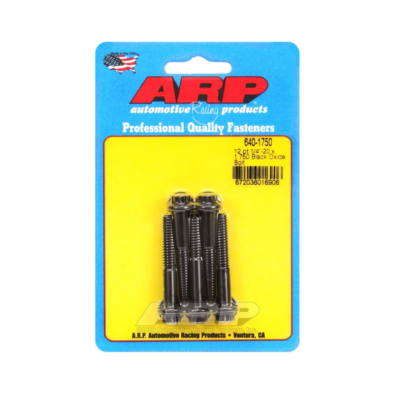 Set de șuruburi și piulițe universale ARP 1/4-20 – Black Oxyde, 12 bucăți x 5 - ARP-640-1750 - 640-1750 - 3666618193090